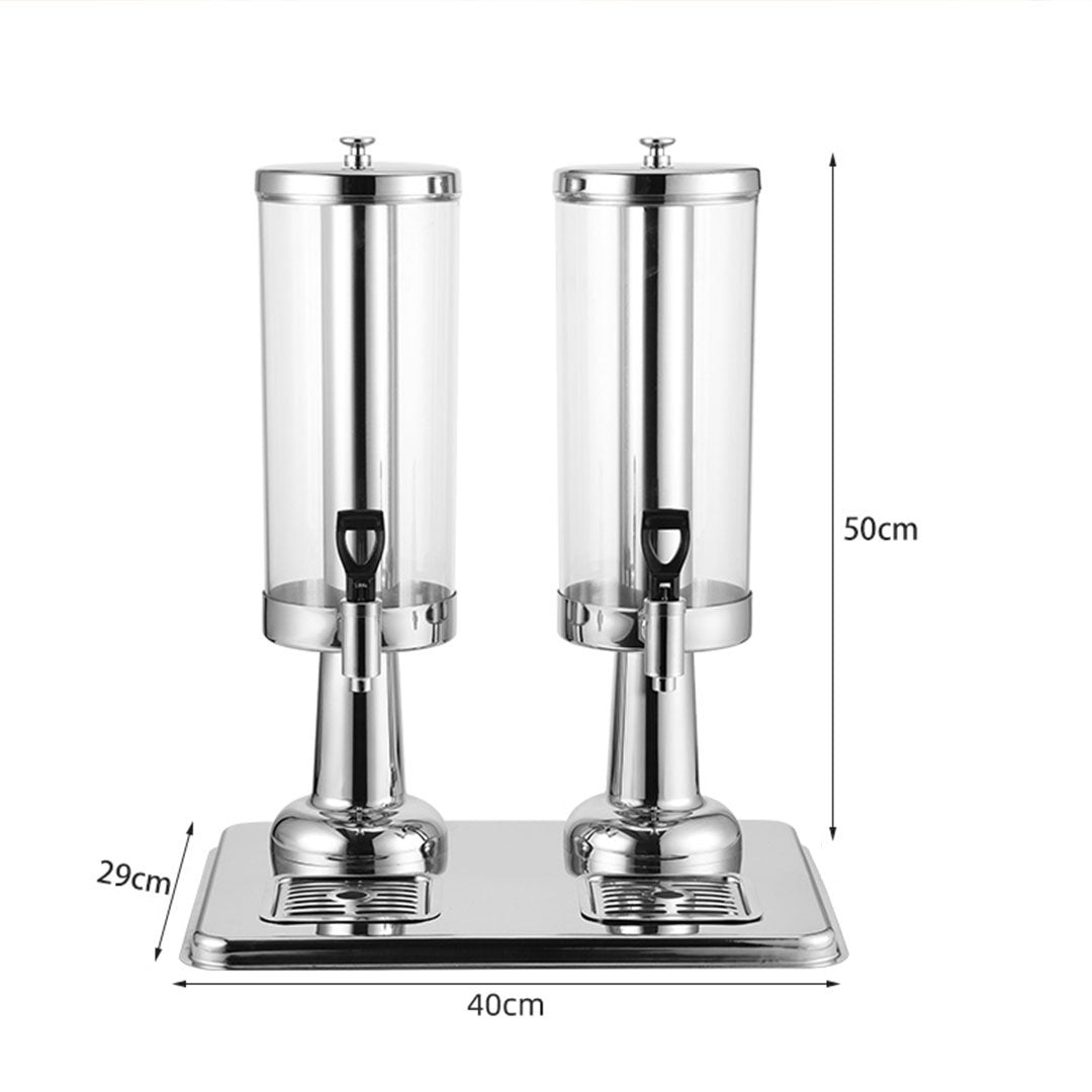 6L Dual Silver Stainless Steel Beverage Dispenser