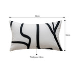 SOGA 30cm Rectangular Modern Minimalist Black Letter Print Decorative Throw Pillow