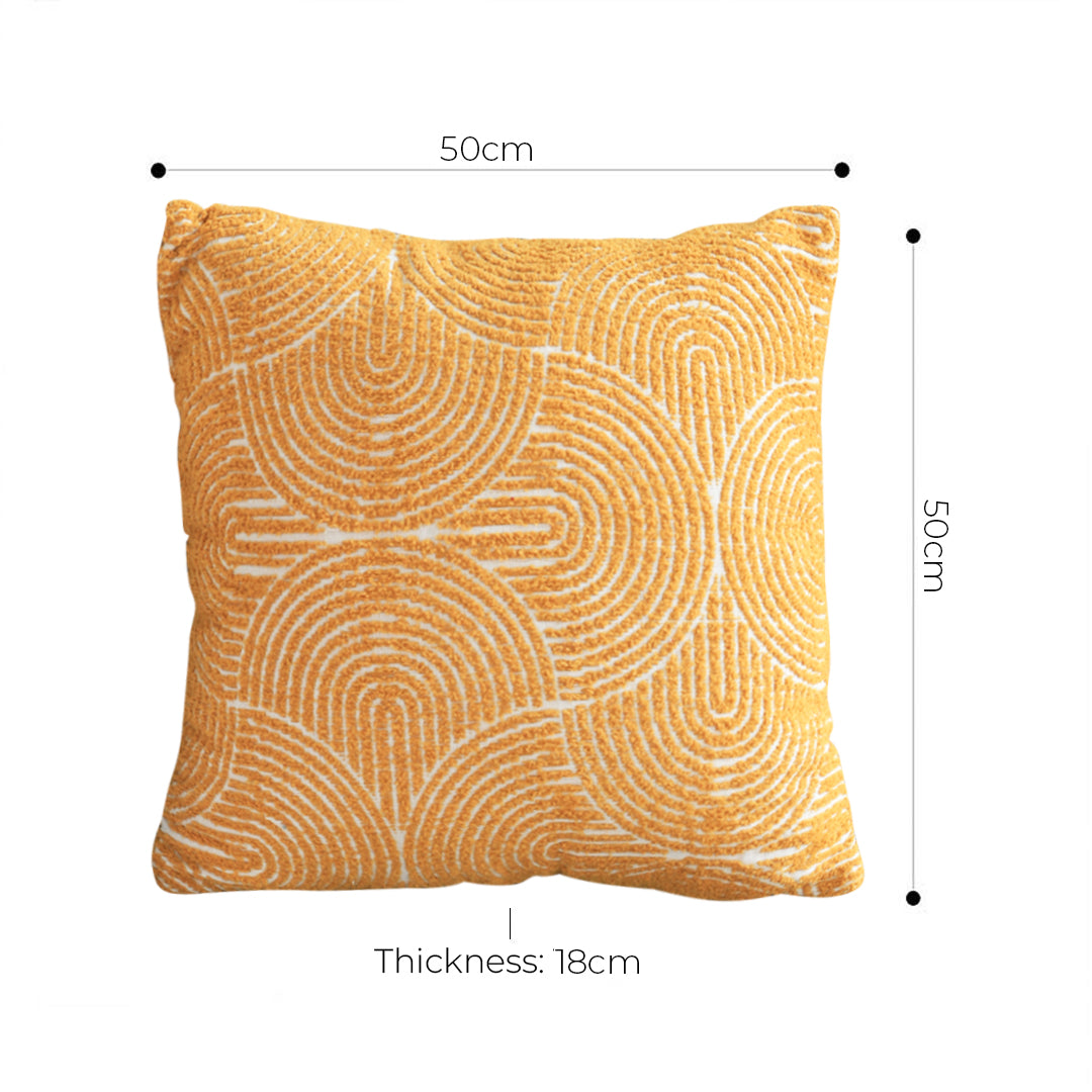 50cm Mustard Yellow Throw Pillow Geometric Indoor and Outdoor Corded