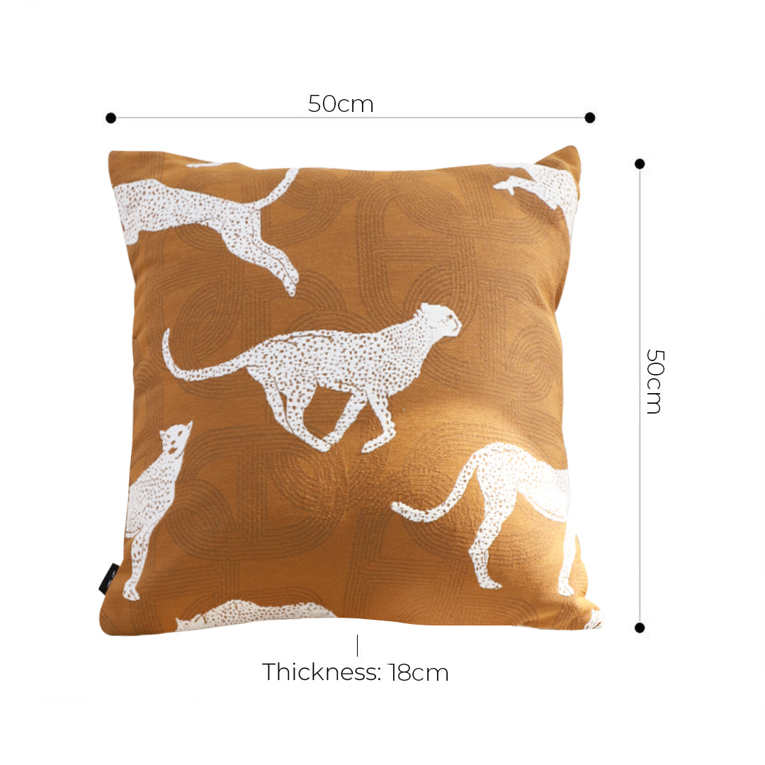SOGA 50cm Throw Pillow Brown and White Cheetah Animal Print
