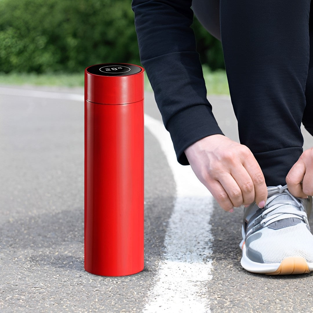 500ML Smart Thermometer Bottle Vacuum Flask  Red