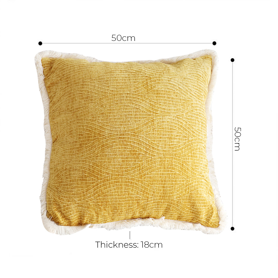 50cm Throw Pillow Turmeric Yellow Aesthetic Chenille Texture