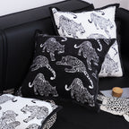 45cm Throw Pillow Black Leopard