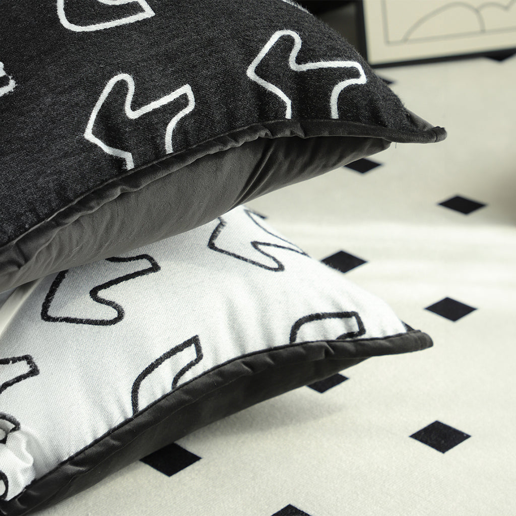 45cm Throw Pillow White Teddy Fleece Square