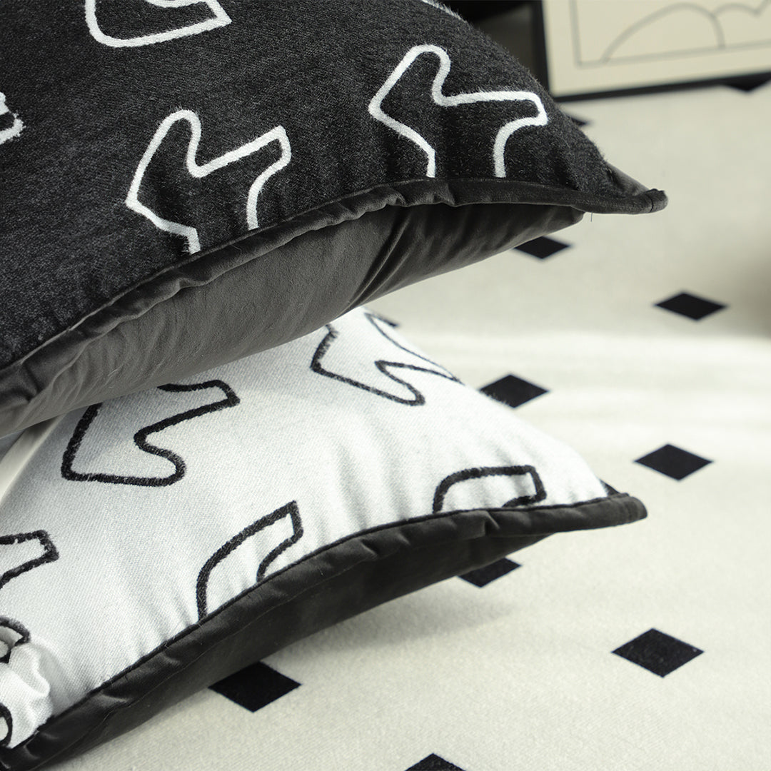 45cm Throw Pillow White Teddy Fleece Square