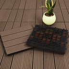 Dark Chocolate DIY Wooden Composite Decking Tiles  Set of 11