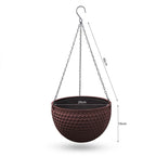 SOGA Coffee Large Hanging Resin Flower Pot Self Watering Basket Planter