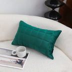 SOGA 30cm Green Velvet Quilted Grid Pattern Decorative Throw Pillow