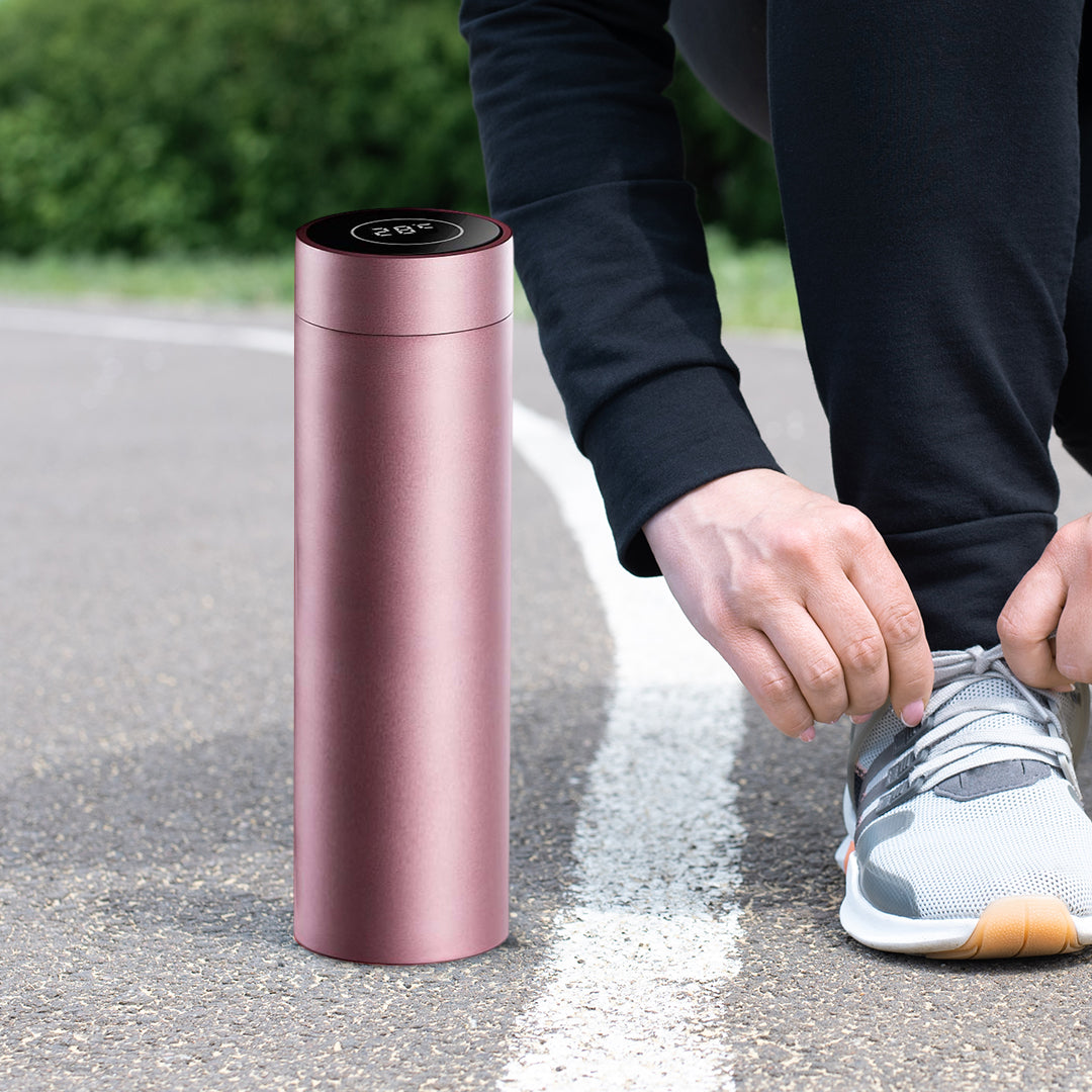 500ML Smart Thermometer Bottle Vacuum Flask  Rose Gold