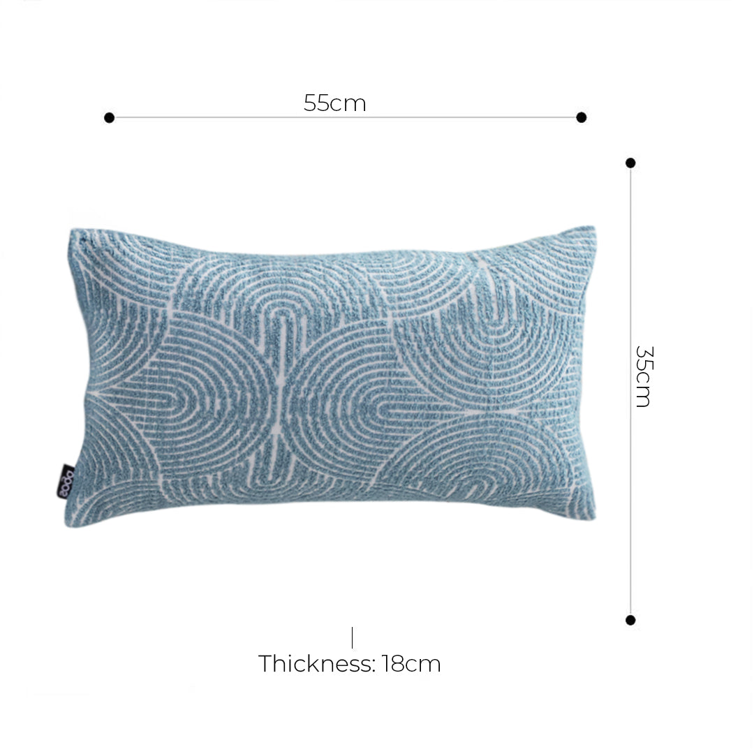 35cm Blue Throw Pillow Geometric Indoor and Outdoor Corded