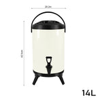 14L Stainless Steel Milk Tea Barrel with Faucet White