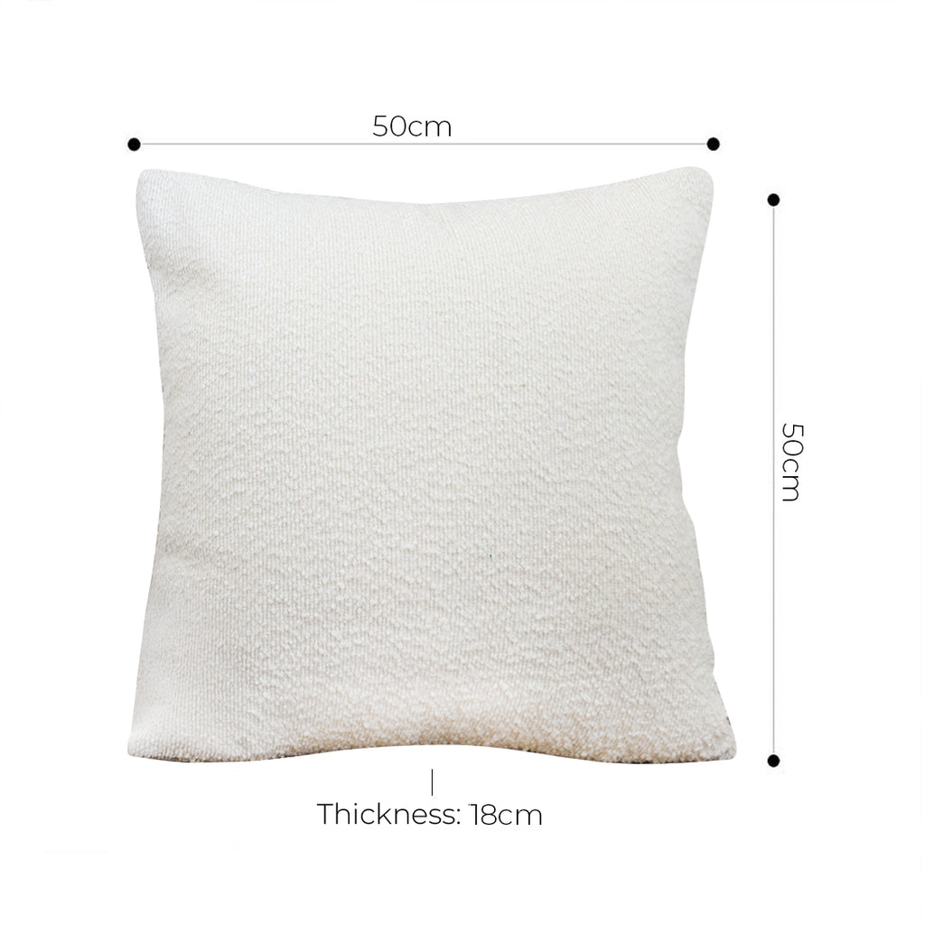 50cm White Throw Pillow Premium Polyester Fiber and Cotton