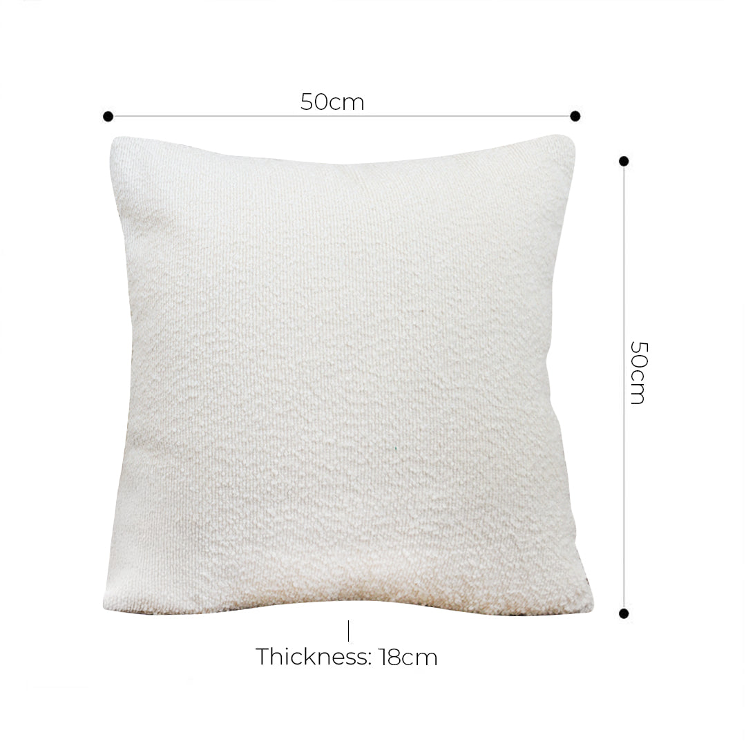 50cm White Throw Pillow Premium Polyester Fiber and Cotton