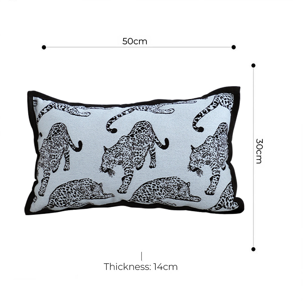 30cm Throw Pillow White Leopard