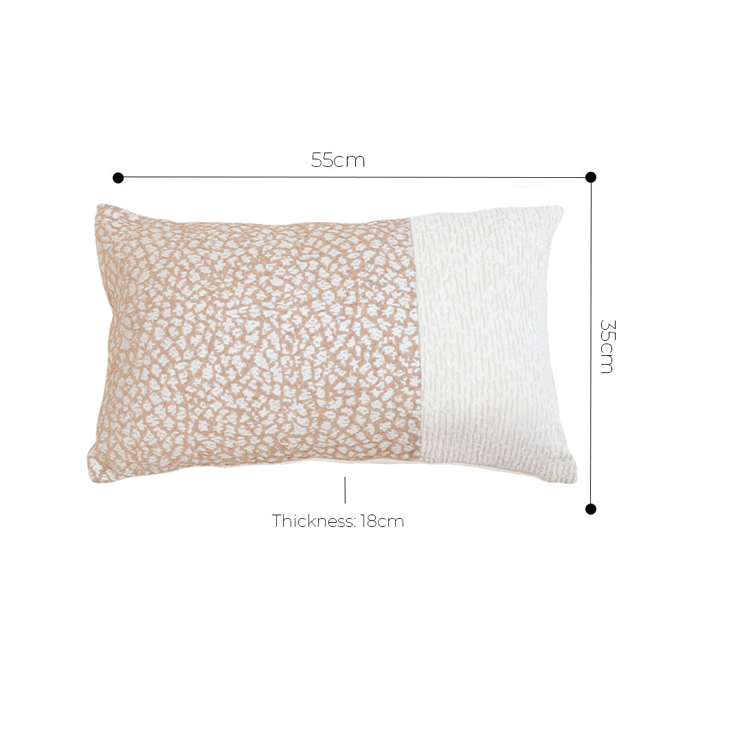 SOGA 35cm Contemporary Beige Two-Tone Block Design Throw Pillow