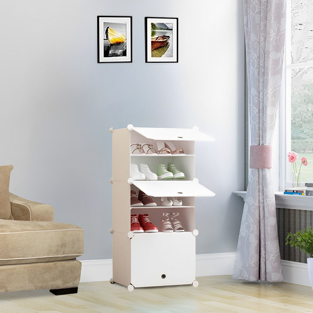 5 Tier White Shoe Rack Organizer