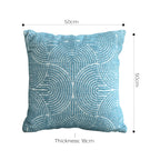 50cm Blue Throw Pillow Geometric Indoor and Outdoor Corded