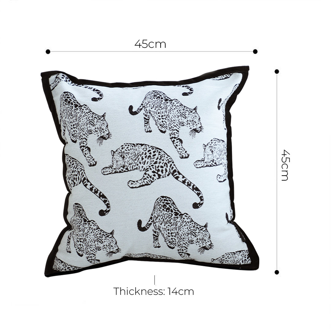 45cm Throw Pillow White Leopard