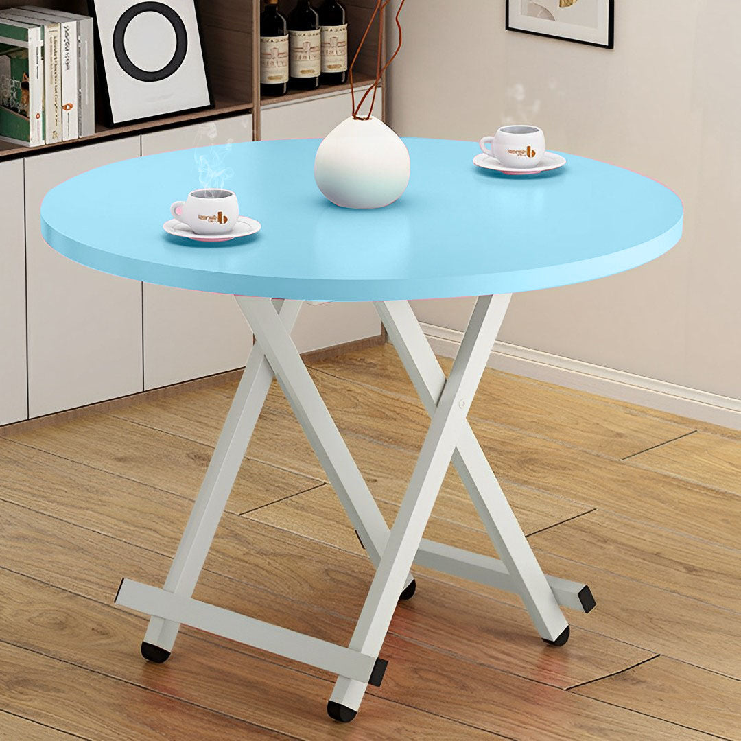 Blue Round Dining Table
