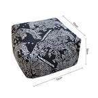 55x30cm Black Squared Soft Pouffe Seat Cushion Elegant Home