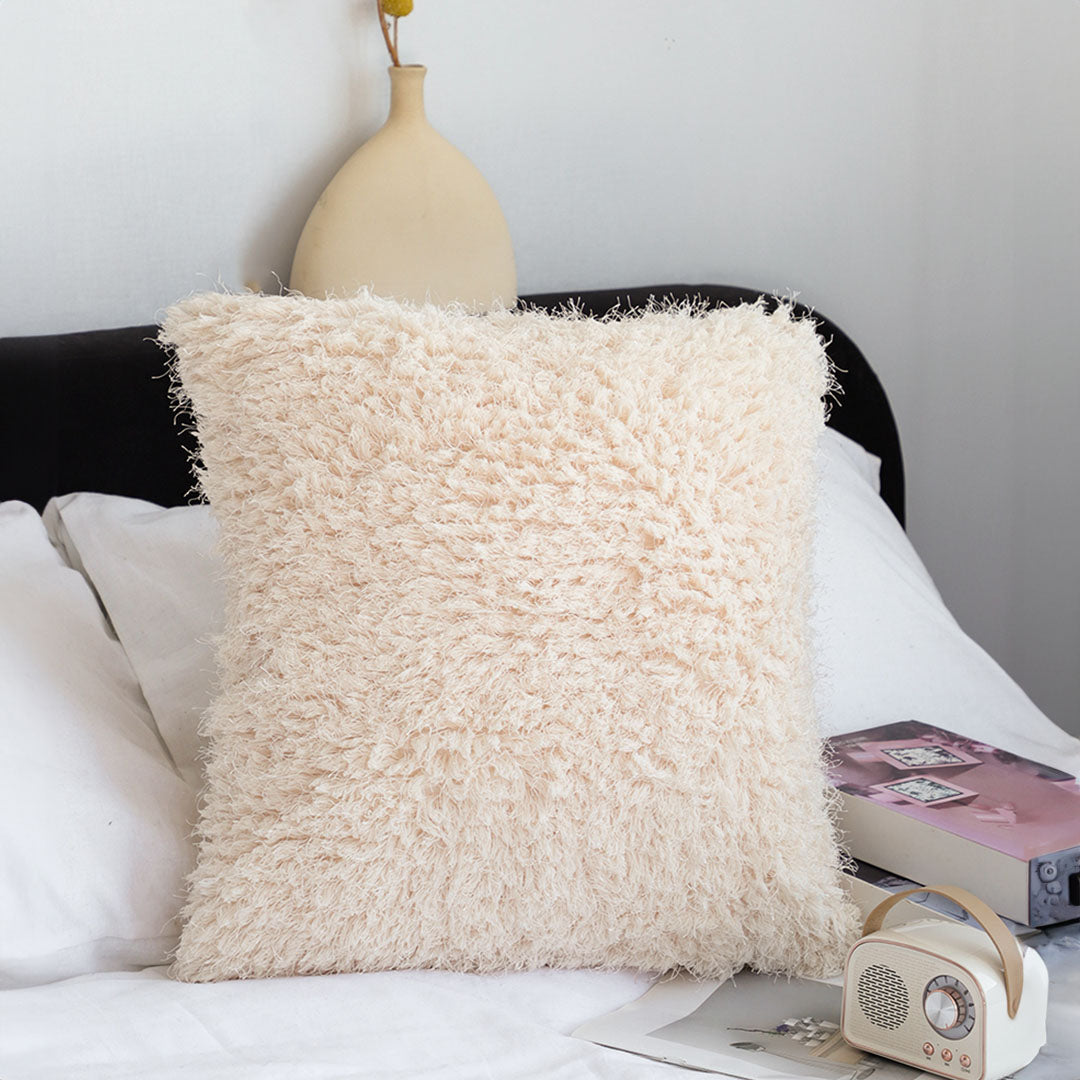 SOGA 45CM Beige Pillow Plush Sofa Cushion Soft Fabric Modern Couch Velvet Decorative Throw Pillow