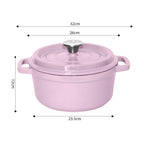 Cast Iron Ceramic Casserole 5L Pink 26cm
