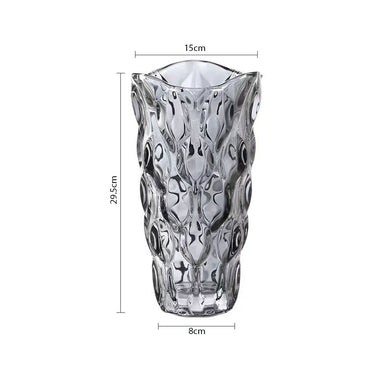 SOGA 30cm Glass Grey Vase Crystal VASE Thick Modern Home Decor