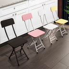 Foldable Chair Space Saving Seat Set of 2 Oak Grain