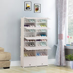 9 Tier 2 Column White Shoe Rack Organizer
