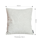 50cm Throw Pillow Off White Lumbar Embroidered