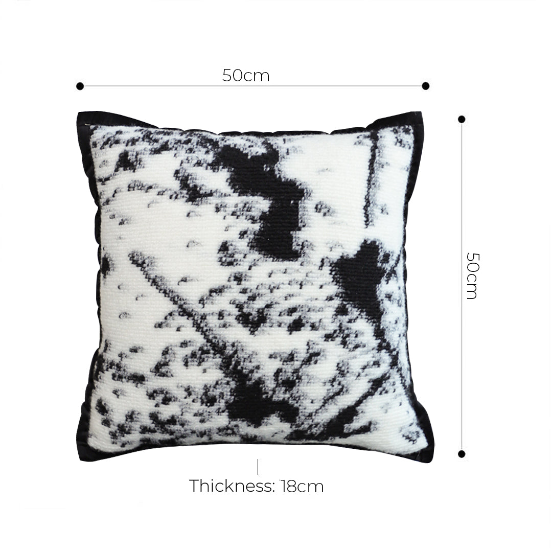50cm Throw Pillow  Black and White Leopard Thick Premium Polyester Fiber