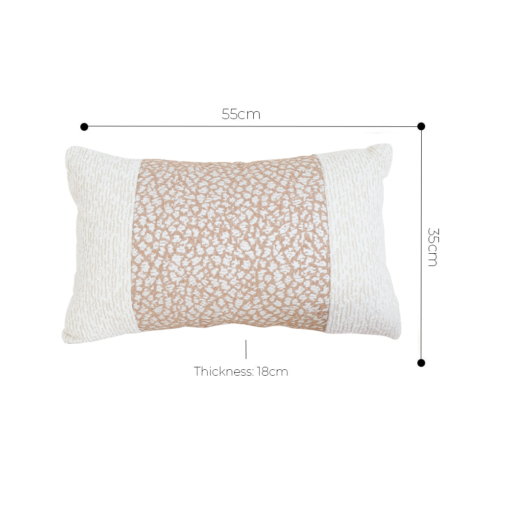 SOGA 35cm Modern Beige Color Block Textured Decorative Throw Pillow