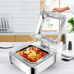 Stainless Steel Square Chafing Dish Tray with Top Lid