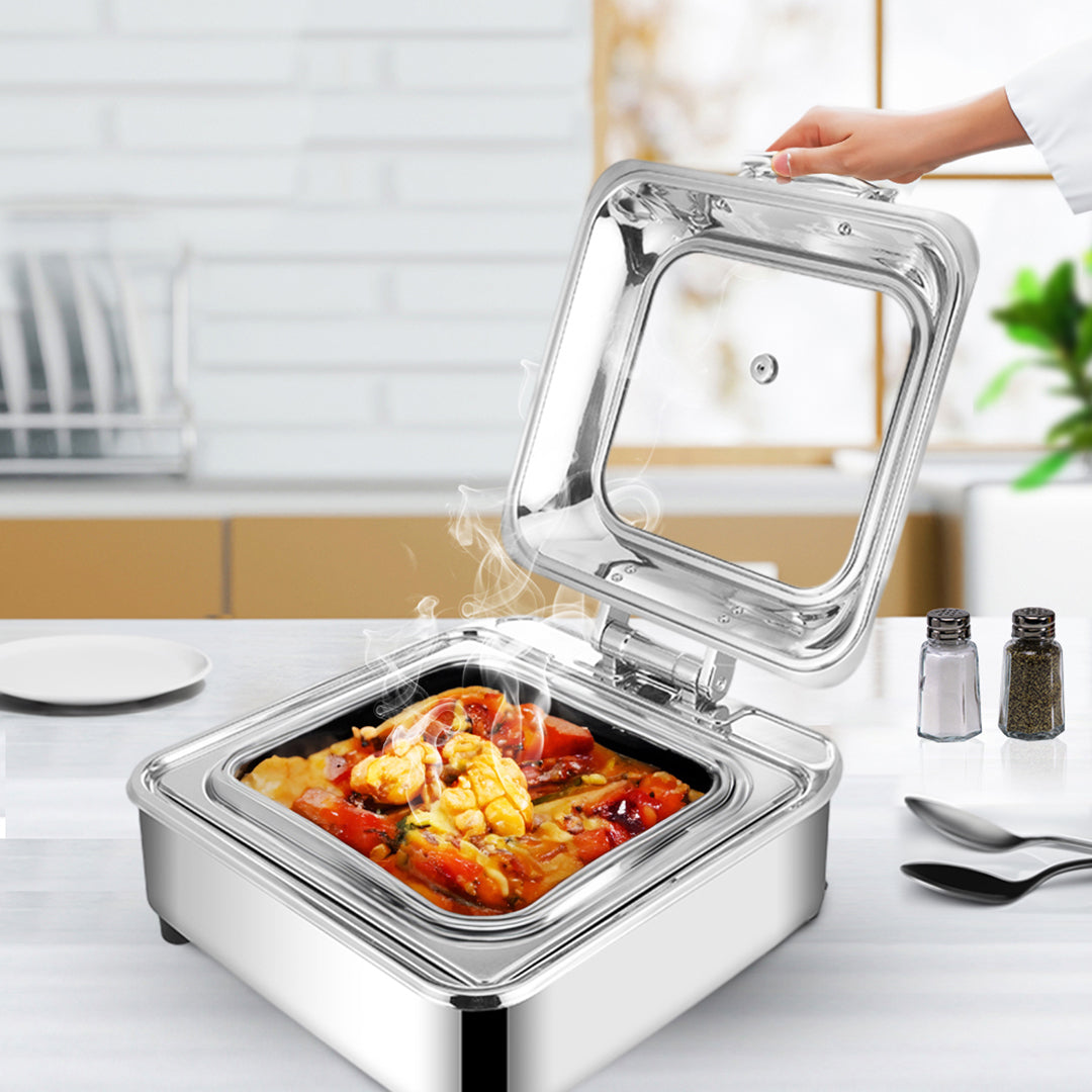 Stainless Steel Square Chafing Dish Tray with Top Lid