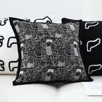 45cm Throw Pillow Black Cat Paradise