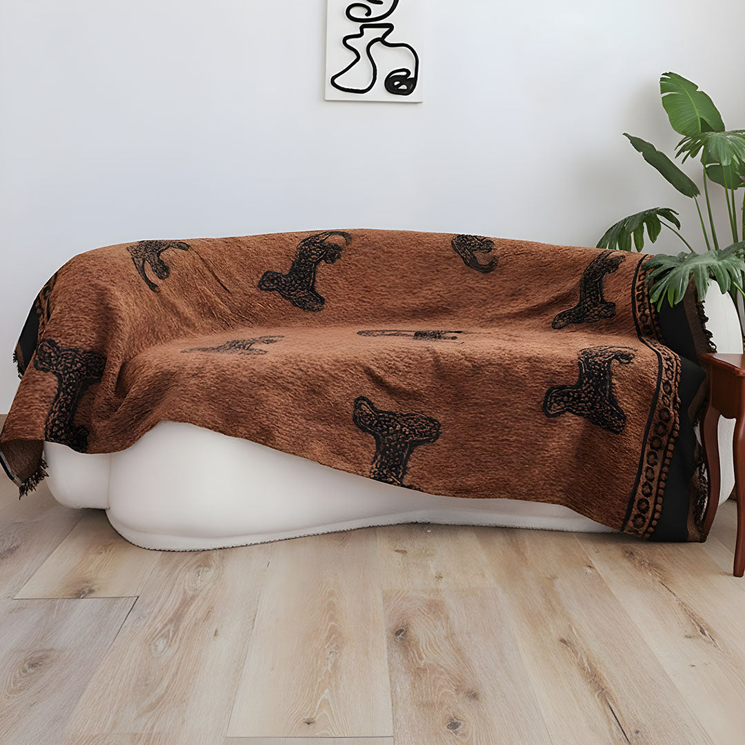 SOGA One-seater Brown Sofa Cover Leopard Print 130x180cm Polyester