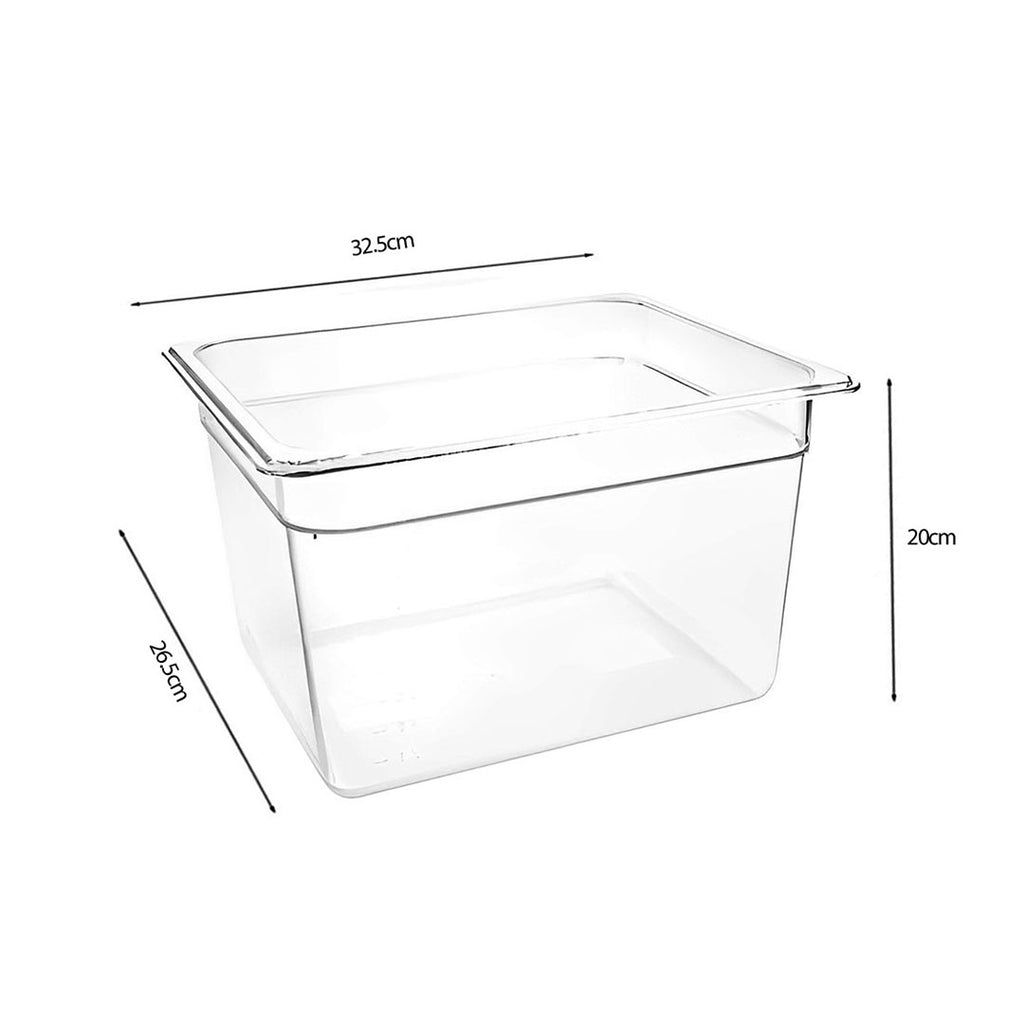 200mm Clear GN Pan 1/2 Food Tray with Lid