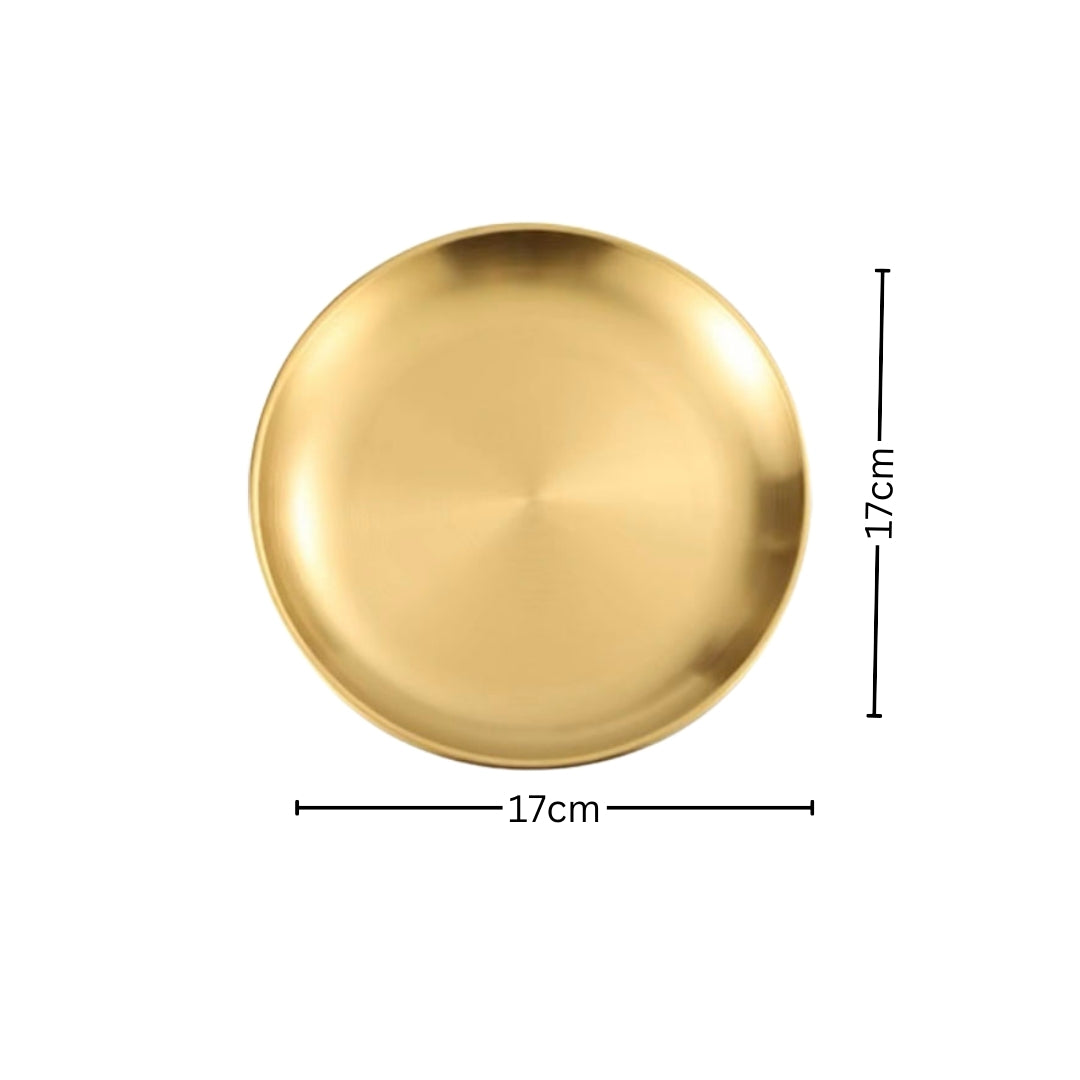 17cm Premium Gold Grilling Plate - Durable, Heat-Resistant, Perfect for BBQs and Outdoor