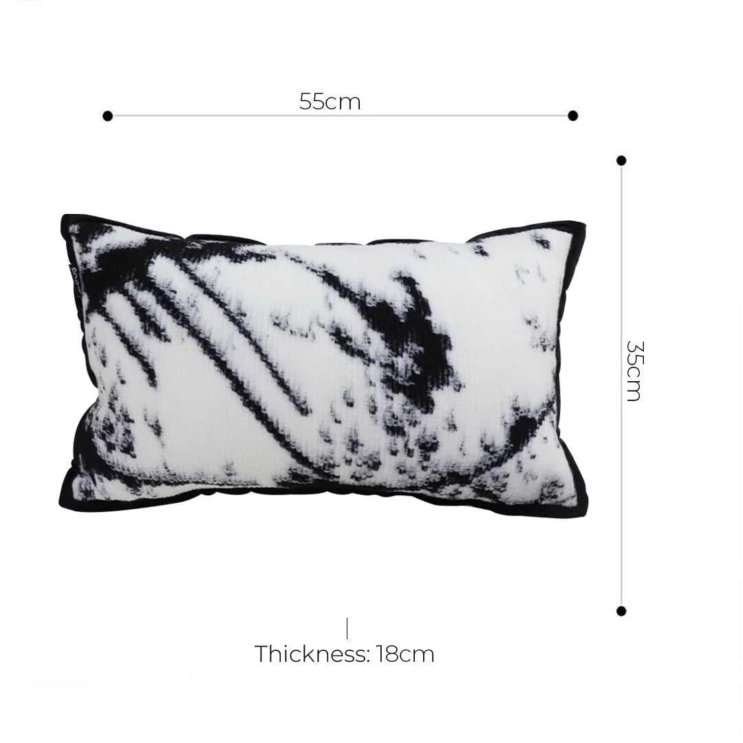 35cm Throw Pillow  Black and White Leopard Thick Premium Polyester Fiber