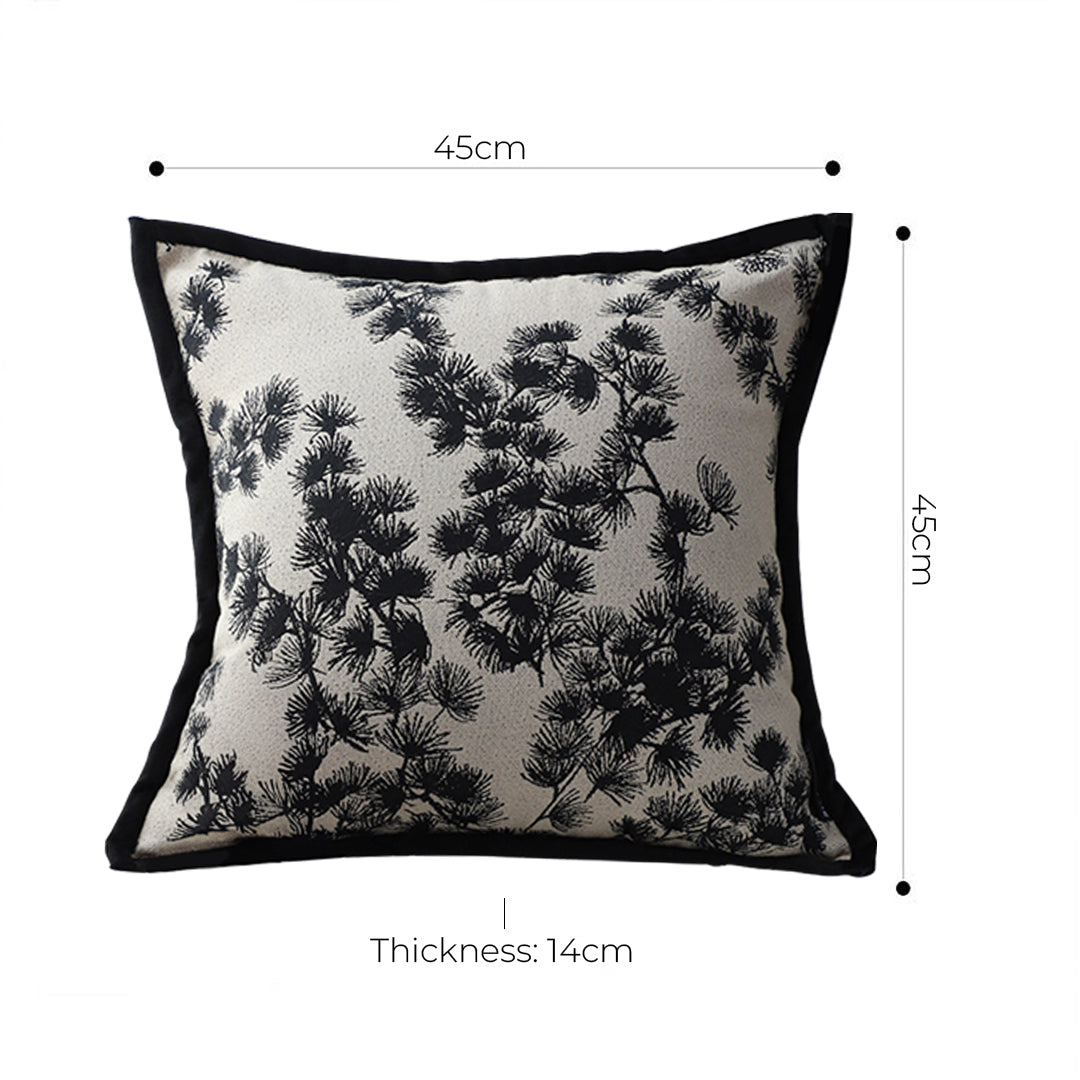 45cm Throw Pillow Black and White