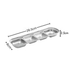 26.5cm Silver Sauce Pan with Three Compartments Divided Sauce Dish
