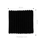 SOGA 2X 45cm Black Corduroy Leaning Plush Backrest Throw Seat Pillow