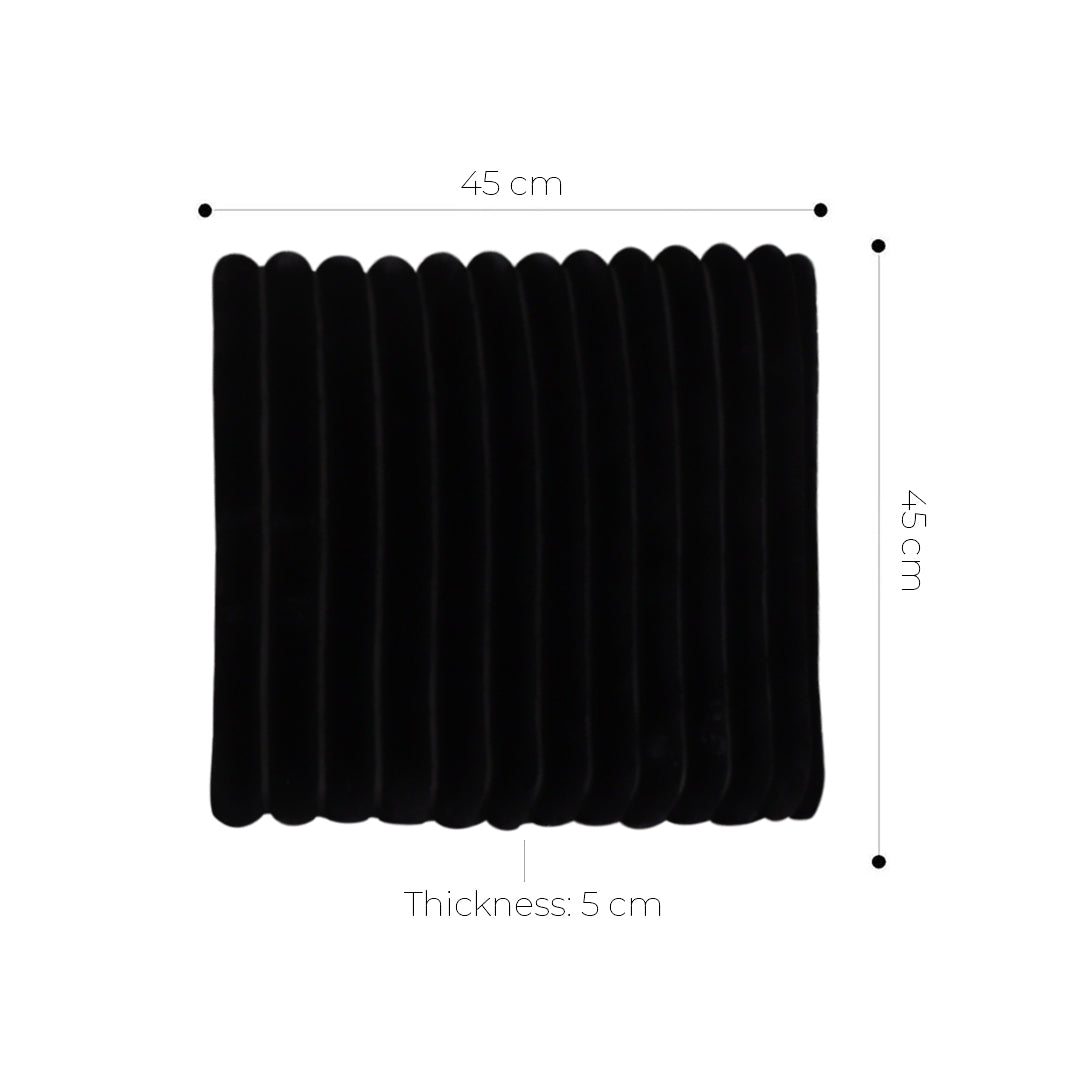 SOGA 2X 45cm Black Corduroy Leaning Plush Backrest Throw Seat Pillow