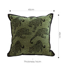 40cm Throw Pillow Green Leopard
