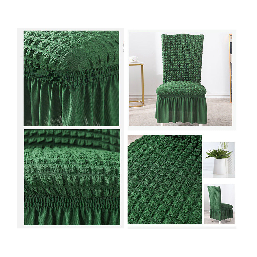 Dark Green Chair Cover Seat Protector with Ruffle Skirt
