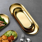 Gold Nordic Oval Plate Set Small, Medium, and Large for 3 Pieces Kitchen Essentials
