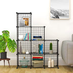 Black Portable 9-Cube 3 Column Storage Organiser