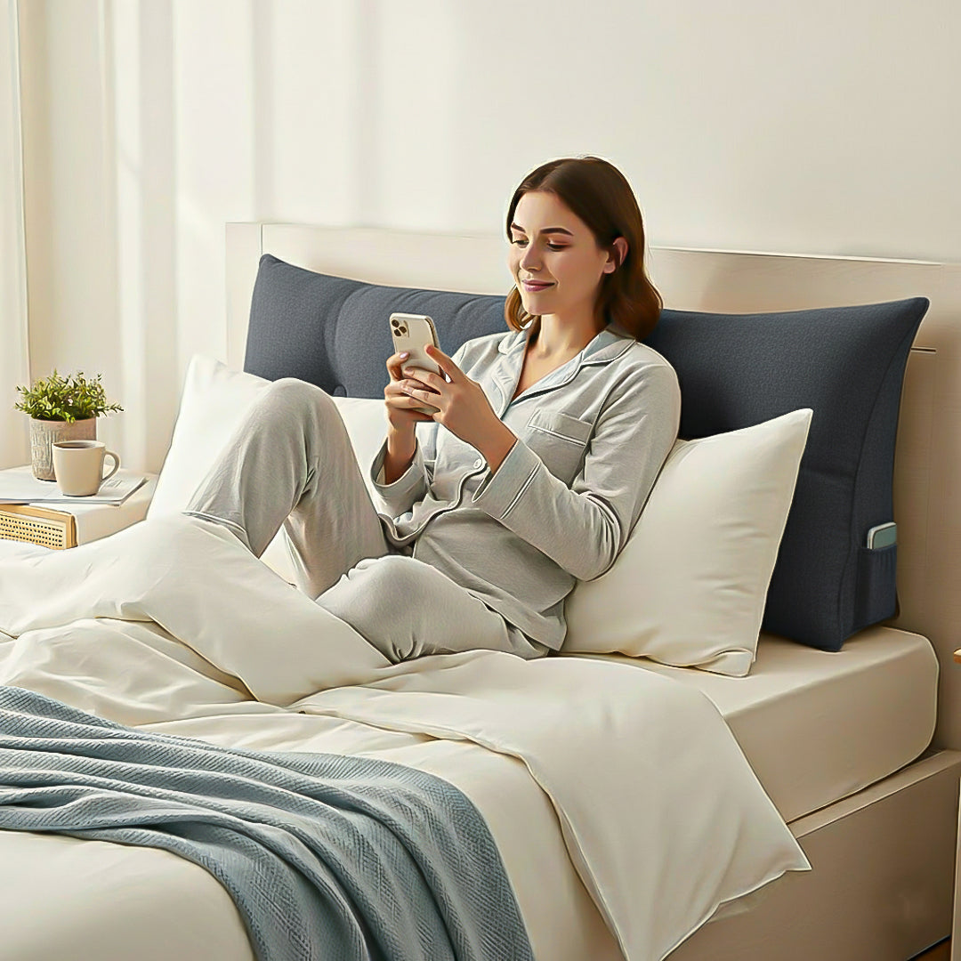 Soga 100cm Dark Grey Triangular Wedge Bed Pillow Headboard  Home Decor