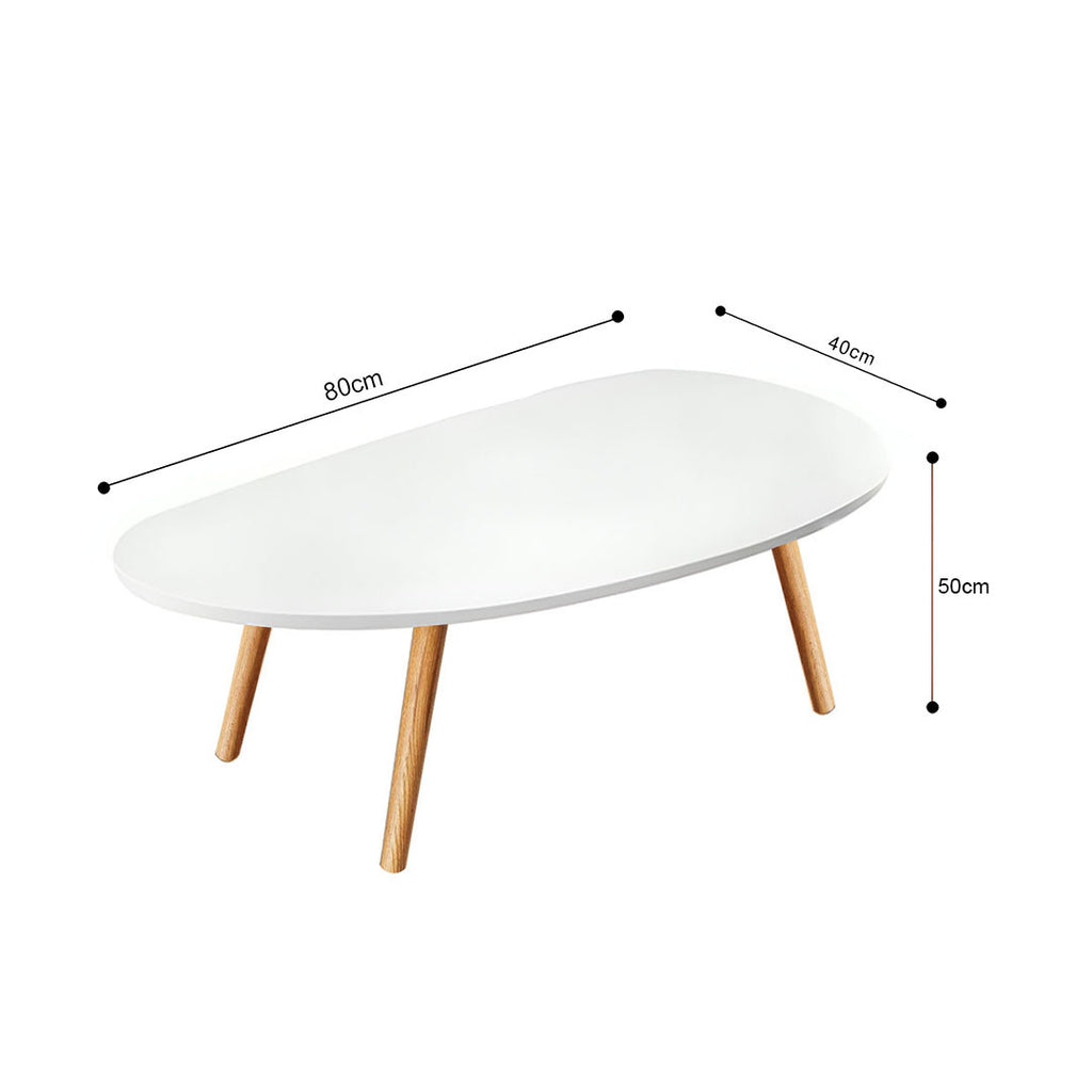 SOGA 80x40cm White Living Room Nordic  Coffee Table Simple Modern Home Style