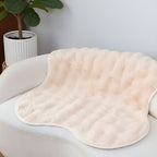 SOGA One-seater Cream Faux Fur Throw Blanket 90x90cm Polyester